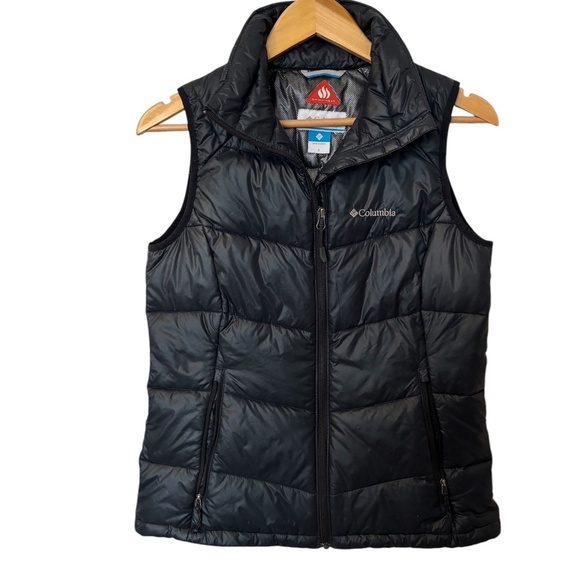 Columbia Turbo Down Omni Heat Women’s Vest Black/Silver Small - Picture 1 of 6